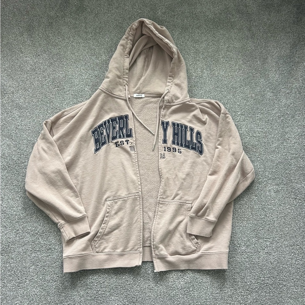 Garage Beige Graphic Hoodie